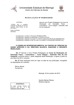Resolu&ccedil;&atilde;o 141/14 - Centro de Ci&ecirc;ncias da Sa&uacute;de
