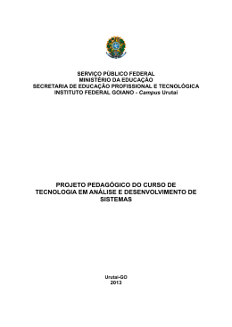 Projeto Pedag&oacute;gico de Curso