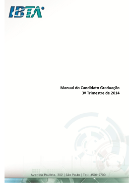 Manual do Candidato Graduação 3º Trimestre de 2014