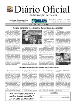 do Munic&iacute;pio de Bel&eacute;m