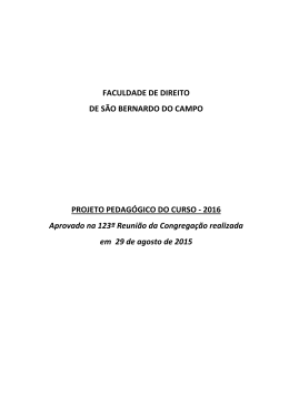 2016 Aprovado na 123&ordf; Reuni&atilde;o da Congrega&ccedil;&atilde;o