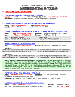 &rArr; PROGRAMA&Ccedil;&Otilde;ES ESPORTIVAS
