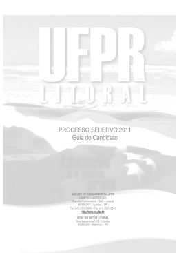 PROCESSO SELETIVO 2011 Guia do Candidato