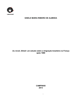 GISELE MARIA RIBEIRO DE ALMEIDA Au revoir, Br&eacute;sil: um