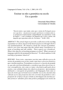 ENSINAR OU N&Atilde;O A GRAM&Aacute;TICA NA ESCOLA