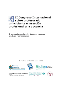 II Congreso Internacional sobre profesorado principiante e inserción