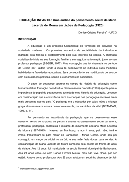 EDUCA&Ccedil;&Atilde;O INFANTIL: Uma an&aacute;lise do pensamento social de