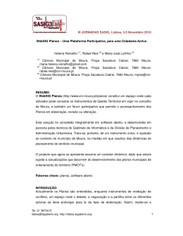 WebSIG Planos - C&acirc;mara Municipal de Moura