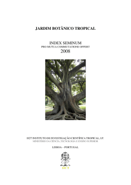 Banco de sementes e edi&ccedil;&atilde;o do Index Seminum