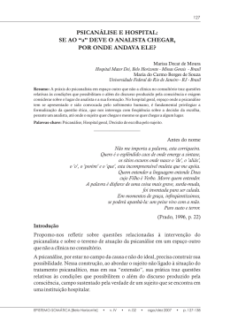 SE AO &ldquo;a&rdquo; DEVE O ANALISTA CHEGAR, POR ONDE