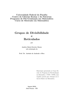 Grupos de Divisibilidade e Reticulados - UFPB