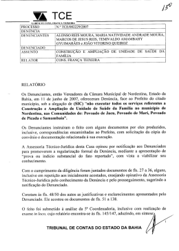 PROCESSO lN.° TCE/002229/2007 - Portal do Tribunal de Contas