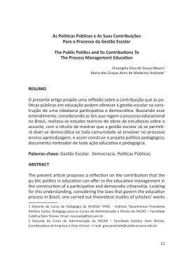 As Pol&iacute;ticas P&uacute;blicas e As Suas Contribui&ccedil;&otilde;es Para o Processo da