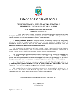 Edital de Homologa&ccedil;&atilde;o das Inscri&ccedil;&otilde;es