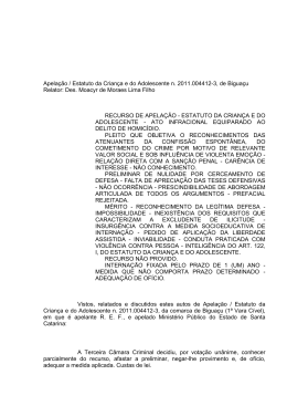 Apela&ccedil;&atilde;o / Estatuto da Crian&ccedil;a e do