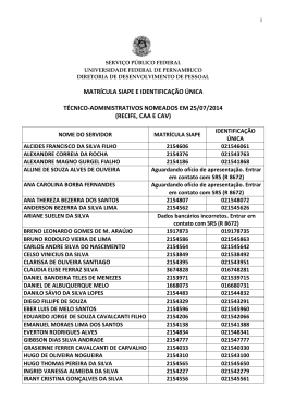 Técnico-Administrativos - Universidade Federal de Pernambuco