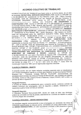ACORDO COLETIVO DE TRABALHO
