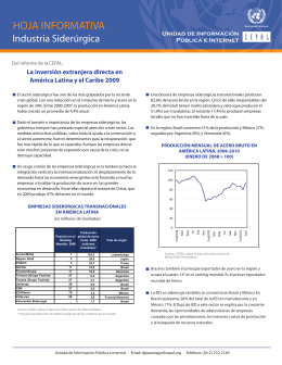 Industria Siderúrgica - Comisión Económica para América Latina y