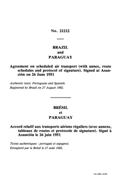 No. 21212 BRAZIL and PARAGUAY Agreement on scheduled air