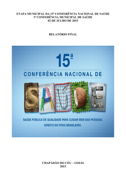 Relatório da 3ª Conferência Municipal de Saúde