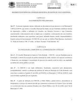 1 1 REGIMENTO INTERNO DO CONSELHO MUNICIPAL