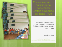 Secretaria Municipal de Saúde – Borba – Amazonas – Brasil