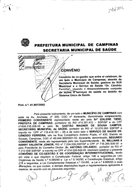 Conv&ecirc;nio 27/06/2002 - Servi&ccedil;o de Sa&uacute;de Dr. C&acirc;ndido Ferreira