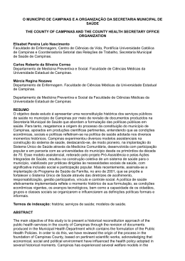 História da Saúde Pública em Campinas