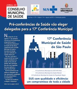Pr&eacute;-confer&ecirc;ncias de Sa&uacute;de v&atilde;o eleger delegados para a