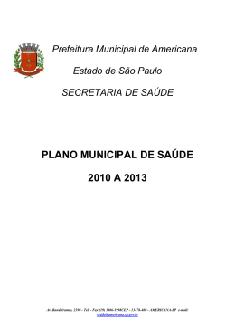 PLANO MUNICIPAL DE SAÚDE 2010 A 2013 - Portal