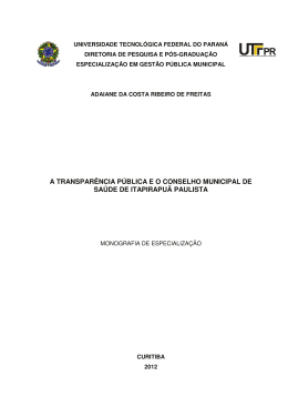 a transpar&ecirc;ncia p&uacute;blica e o conselho municipal de sa&uacute;de de