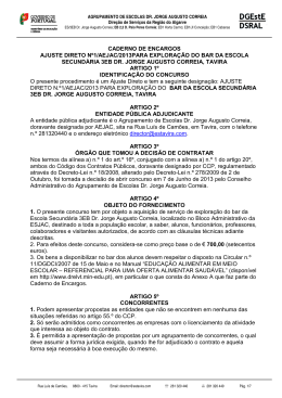 caderno de encargos ajuste direto nº1/aejac/2013para exploração