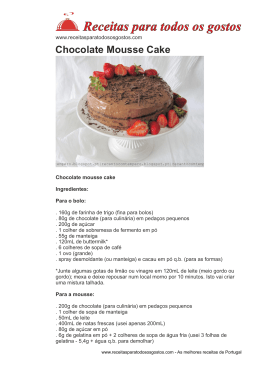 Chocolate Mousse Cake - Receitas para todos os gostos