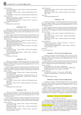 61 / BOLETIM N&ordm; 43 - 22 DE OUTUBRO DE 2015 Membros Titulares