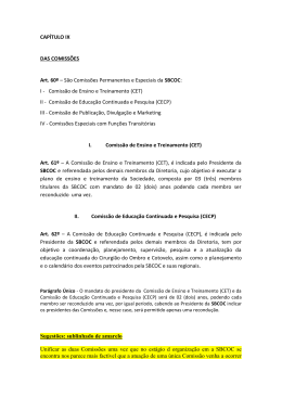 S&atilde;o Comiss&otilde;es Permanentes e Especiais da SBCOC
