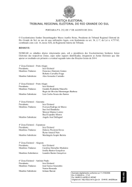 Portaria P2522014 - Nomea&ccedil;&atilde;o dos integrantes das juntas eleitorais