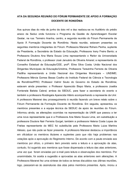ATA DA SEGUNDA REUNIÃO DO FÓRUM PERMANENTE DE