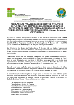 Leia o regulamento. - Barbacena - Instituto Federal do Sudeste de