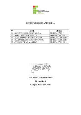 resultado bolsa moradia nº nome curso 01 joelton amorim de