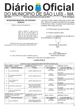 DO MUNIC&Iacute;PIO DE S&Atilde;O LU&Iacute;S - MA