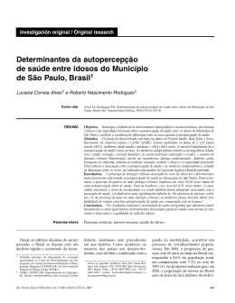 Determinantes da autopercep&ccedil;&atilde;o de sa&uacute;de entre idosos