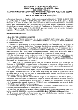 Edital de Abertura de Inscri&ccedil;&otilde;es