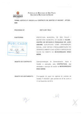 E Prefeitura do Município de São Paulo PREFEITURA DE SAO