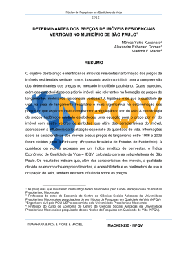 determinantes dos pre&ccedil;os de im&oacute;veis residenciais verticais no