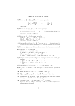 3a Lista de Exercıcios de Análise I (1) Mostre que Q = {p q/p, q ∈ Z