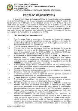 Abertura Edital - Pol&iacute;cia Militar de Santa Catarina