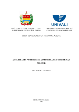 as nulidades no processo administrativo disciplinar militar