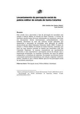 Levantamento da percep&ccedil;&atilde;o social da pol&iacute;cia militar do estado de