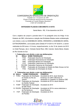 Entidades Filiadas com direito a voto