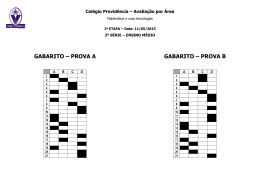 Colégio Providência – Avaliação por Área – Prova B